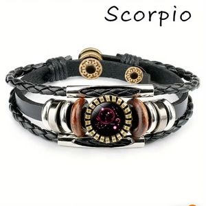 SCORPIO Constellation Beaded PU Leather And Charm Bracelet ♏️